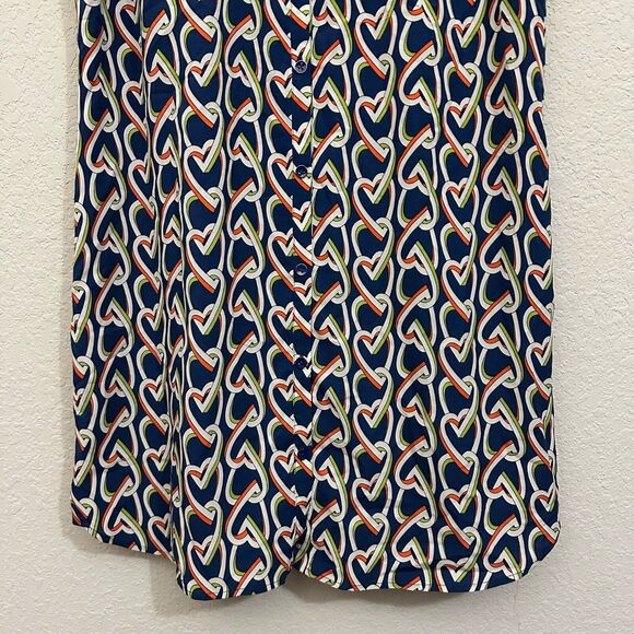 CAbi Blue and Cream Patterned Mini Dress - Picture 5 of 11